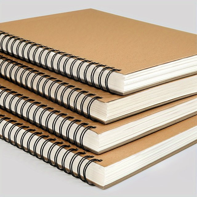 Lonely Finger Blanko-Notizbuch A4 mit Softcover, braunes Kraft-Skizzenbuch mit Spiralbindung, 100 Blatt, 100 g/m2 - Bild 1