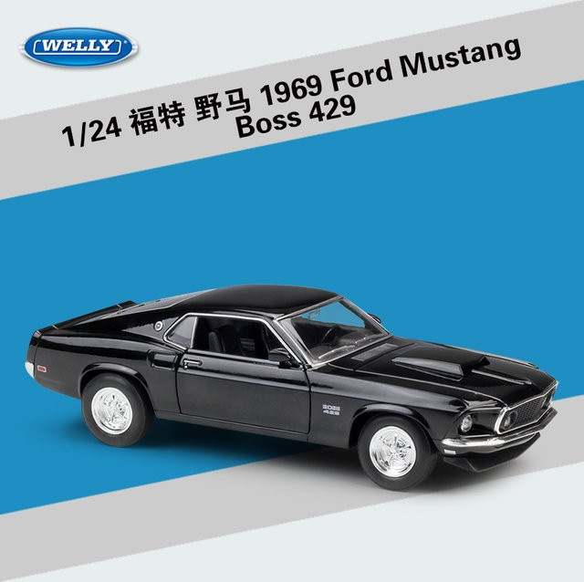 WELLY 1969 Ford Mustang 429 Cobra Jet, Modellauto, 1:24, Metall - Bild 1