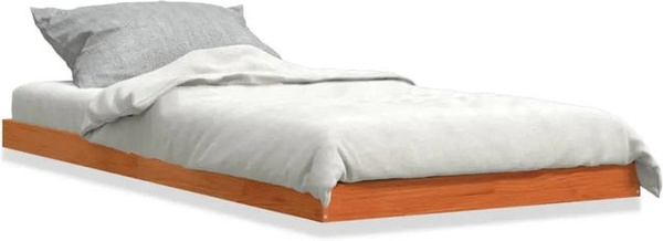 vidaXL Massivholzbett aus Kiefer in Wachsbraun, B/T: 75 x 190 cm