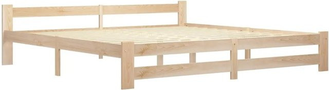 vidaXL Massivholzbett aus Kiefer in Braun und Beige, B/T: 200 x 200 cm - Bild 1