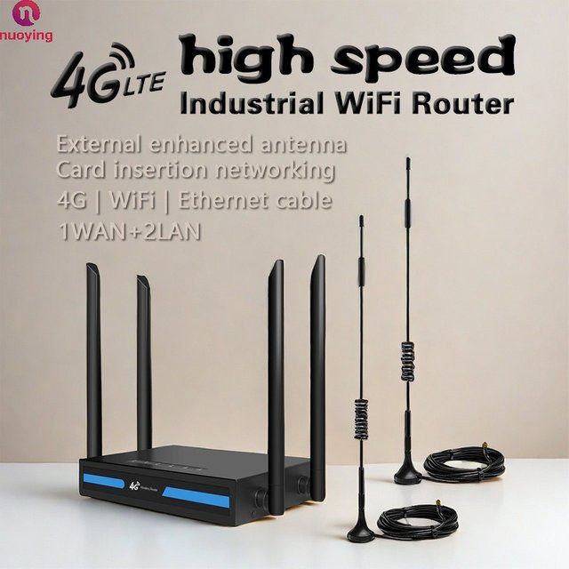 NUOYING 4G/5G Kabelloser CPE-Router mit externer Außenantenne und SIM-Kartensteckplatz in Schwarz - Bild 1
