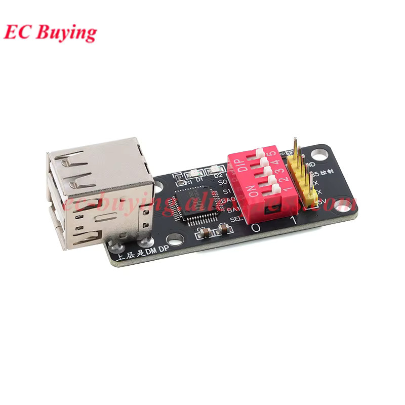 EC Buying CH9350 HID-zu-UART-Konvertermodul Adapter für USB-Tastatur, Maus und Barcode-Scanner zu serieller Schnittstelle, Schwarz - Bild 2