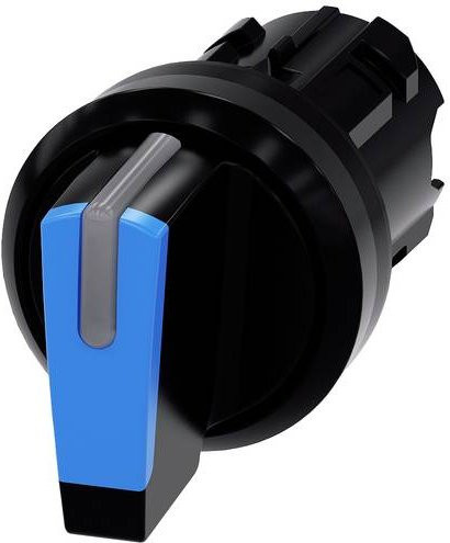 Siemens Knebelschalter 3SU1002-2BN50-0AA0 mit Kunststoff-Frontring, beleuchtbar, Schwarz und Blau, 2 x 45° - Bild 1