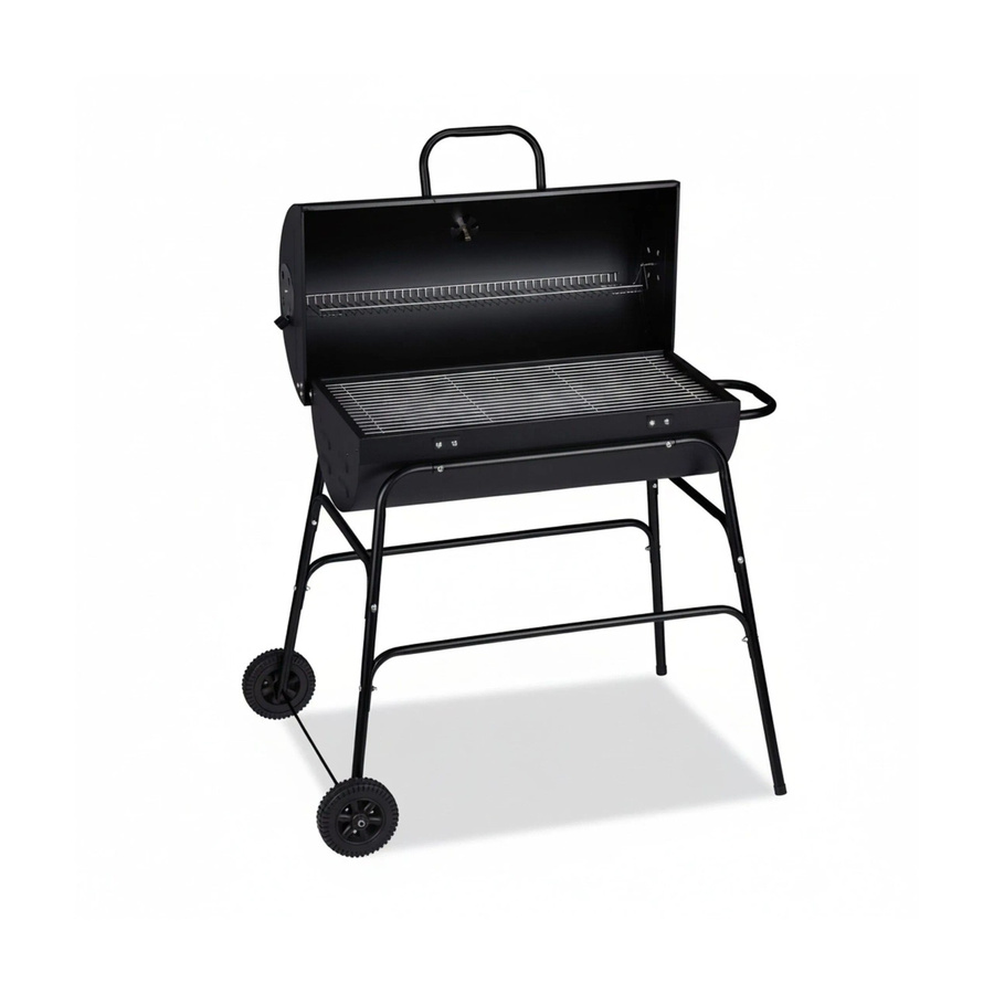 Relaxdays Holzkohlegrill aus Stahl in Schwarz mit Deckel, Rollen und Warmhalterost, B/T/H: 96,5 x 103 x 64,5 cm - Bild 2