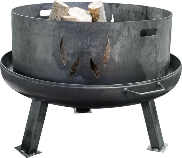 SIENA GARDEN Feuerschalenaufsatz XXL aus Stahl in Silber/Anthrazit, Durchmesser: 96 cm - Bild 1