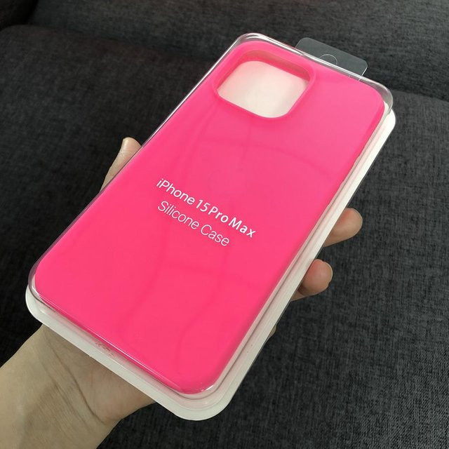 KH Liquid Silikon Schutzhülle für iPhone 15 14 13 12 11 Pro Max Plus XR XS SE2 SE3 in Pink - Bild 1