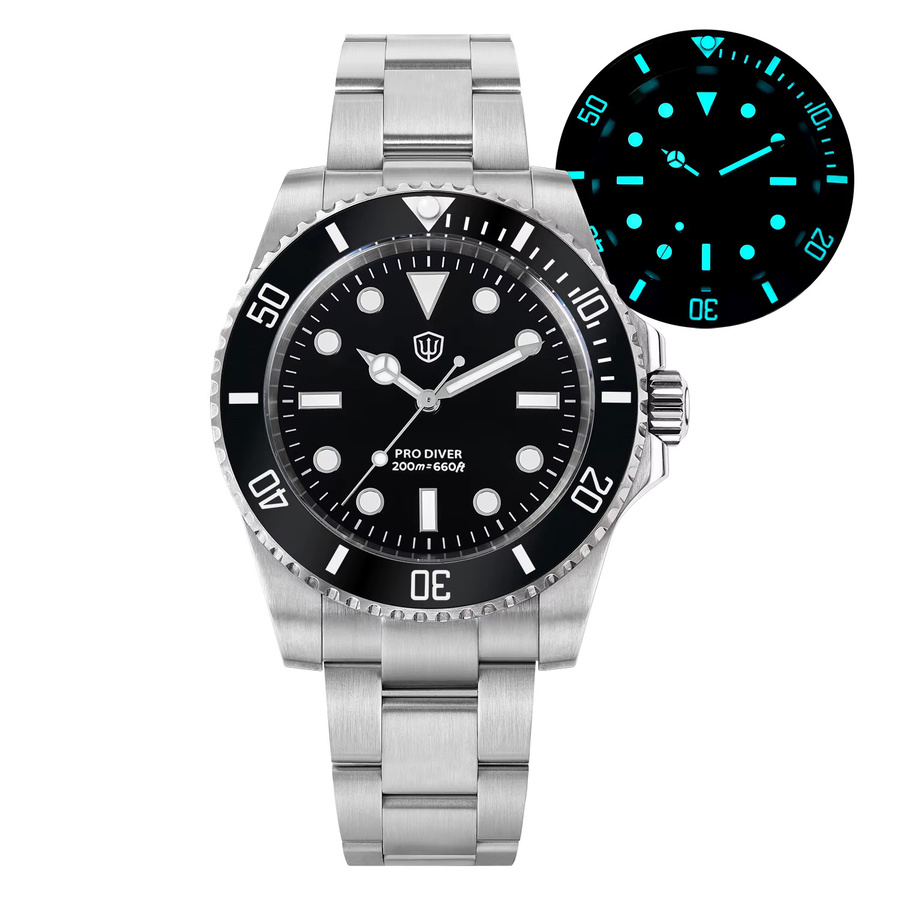 Watchdives Armbanduhr, Quarz, Edelstahl, Saphirglas, 20 ATM, Herren - Bild 3