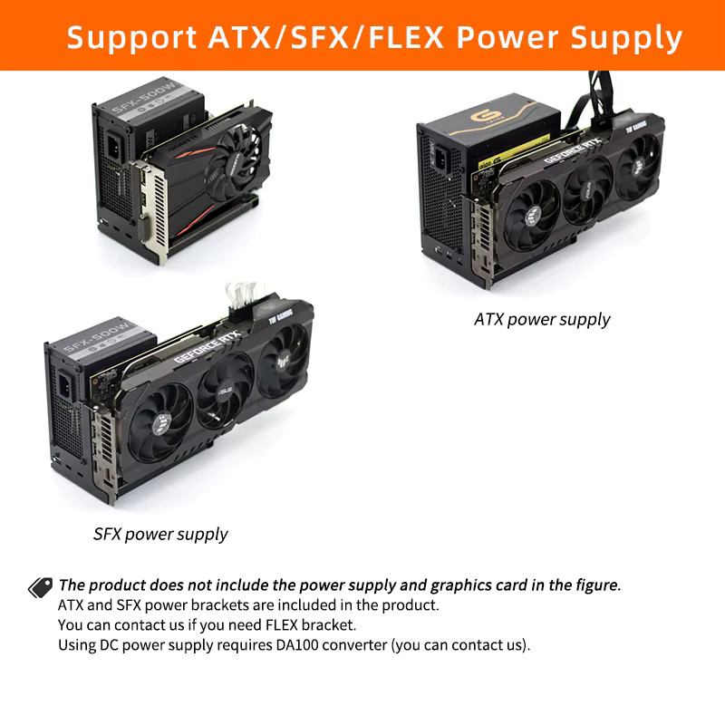 SHCHV OCuP4V2 OCuLink GPU-Dock mit ReDriver-Chip und optionalem NVME M.2 auf OCulink-Adapter in Schwarz für Laptop und Mini-PC zur Anbindung externer Grafikkarten - Bild 3