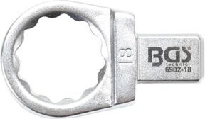 BGS Einsteck-Ringschlüssel 18 mm aus Chrom-Vanadium in Silber mit 9 x 12 mm Aufnahme - Bild 1