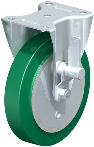 Blickle Bockrolle B-GST 200K-TB in Grün und Silber mit 600 kg Tragfähigkeit und 200 mm Rad-Durchmesser - Bild 1