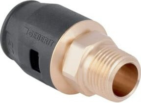 Geberit PushFit Übergang mit Außengewinde 1/2 Zoll, Durchmesser 20 mm, Messing - Bild 1