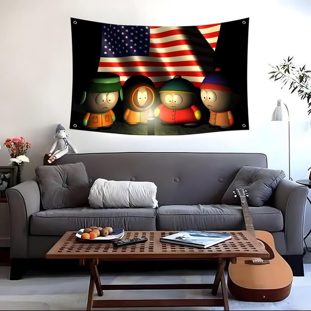 Hot South Dekoflagge mit Tiermotiven in Schwarz und Multicolour, rechteckige Textilflagge für Garten, Camping oder Wanddekoration, B: 70 cm, H: 50 cm - Bild 1
