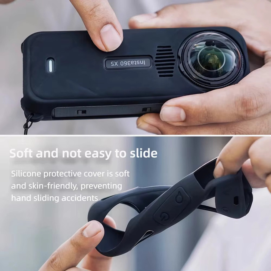 Insta360 Silikon-Schutzhülle für Insta360 X5 in Schwarz, stoßfeste und kratzfeste Kameraabdeckung für Panorama-Action-Kameras - Bild 4