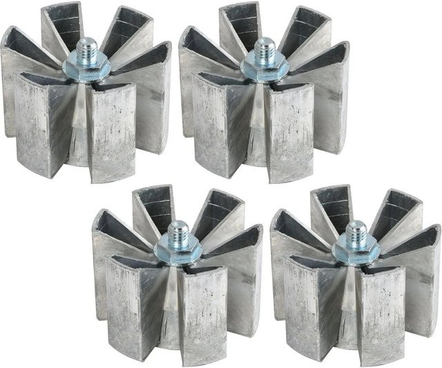 vasalat Set Camar Befestigungsteile für Adapterscheibe und Tischbein aus Aluminium, Farbe: Silber, Durchmesser: 80 mm, 4 Stück - Bild 1