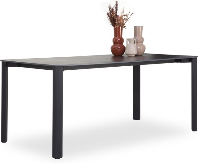 Esstisch SOLOMON modern rechteckig mit Keramikplatte in Schwarz matt B/T/H: 180 x 90 x 76,3 cm - Bild 1