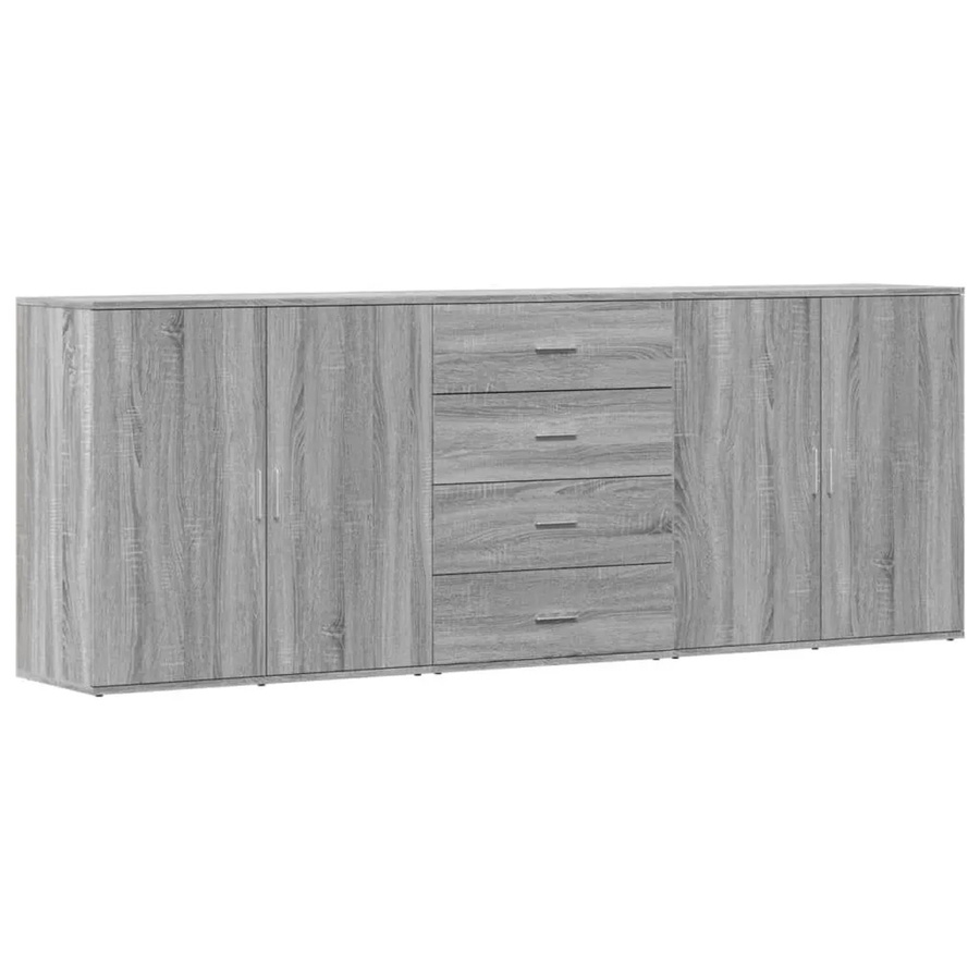 Set aus 3 vidaXL Sideboards in Grau Sonoma aus Holzwerkstoff - Bild 2