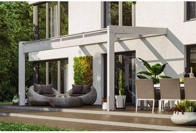 Skan Holz Terrassenüberdachung Novara aus Polycarbonat in Weiß, B/T: 450 x 259 cm - Bild 1
