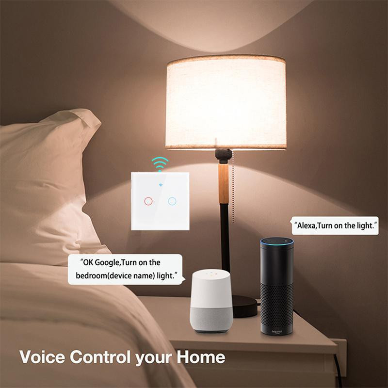 MALITAI Tuya Smart Life WLAN Wandschalter mit Touch-Bedienung und gehärteter Glasscheibe, 3 Gang, Weiß, kompatibel mit Alexa und Google Home - Bild 2