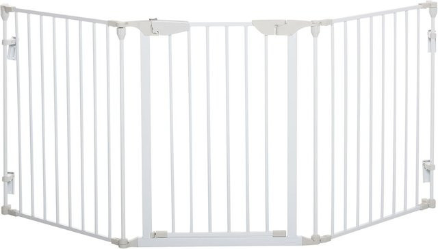 PawHut Absperrgitter für Hunde aus Metall und Kunststoff, 3 Elemente, weiss, B/H/T: 180 x 74,5 x 3 cm - Bild 1