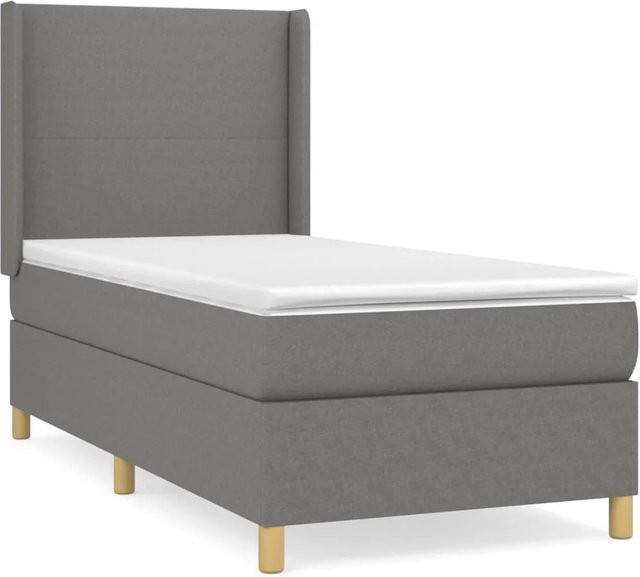 vidaXL Boxspringbett mit Matratze Hybrid Dunkelgrau B: 80 cm, T: 200 cm, H: 39 cm - Bild 1