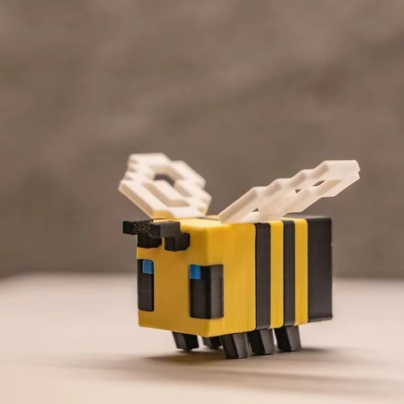 DUODUOBAO 3D-Gedruckte Pixel-Biene, Actionfigur, gelb, gestreift - Bild 2