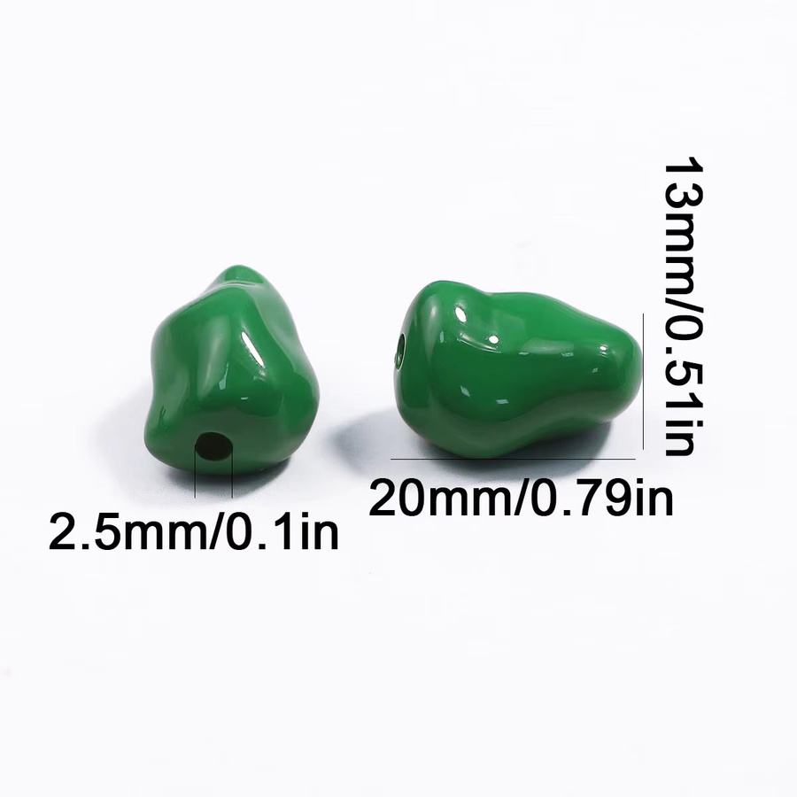 JHNBY Acryl-Chips, Dunkelgrün, Unisex, 20 x 13 mm - Bild 2
