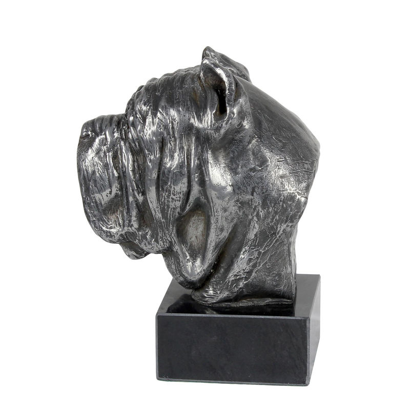 Art-Dog Neapolitanischer Mastiff Mastino Napoletano Figur auf Marmor in Silber - Bild 6