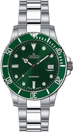 Aristo Taucheruhr, Automatik, Edelstahl, Grün, 42 mm, Herren - Bild 1