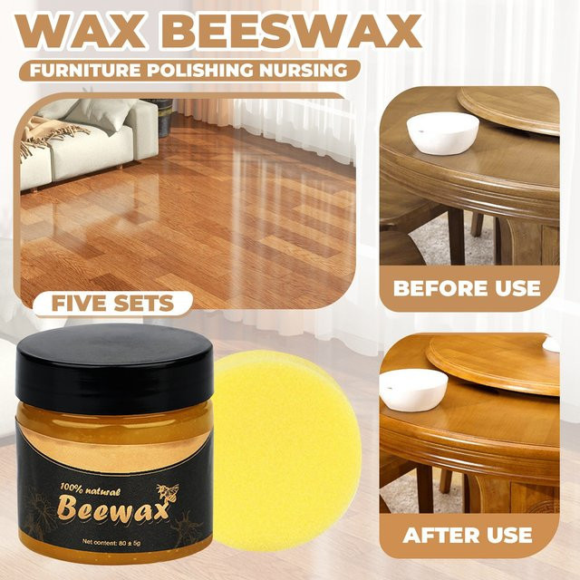 Beefix Holzrestaurator mit Bienenwachs, Schwammwachs und Spülung, Farbe: Gelb - Bild 1