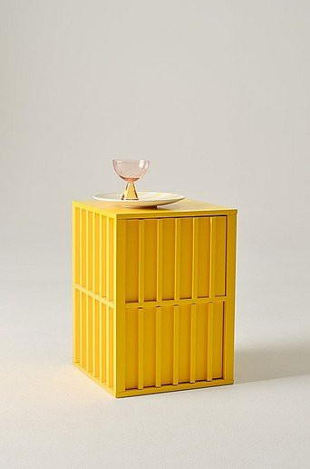 Jotex Beistelltisch IKSEON in Gelb, quadratisch, B/T/H: 40 x 40 x 55 cm - Bild 1
