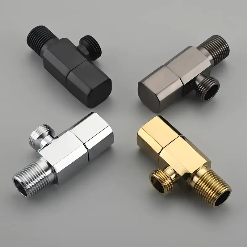 YANKE Mini-T-Ventil aus Messing in Gold und Silber mit universellen Gewinden für Badezimmer und Toilette - Bild 2