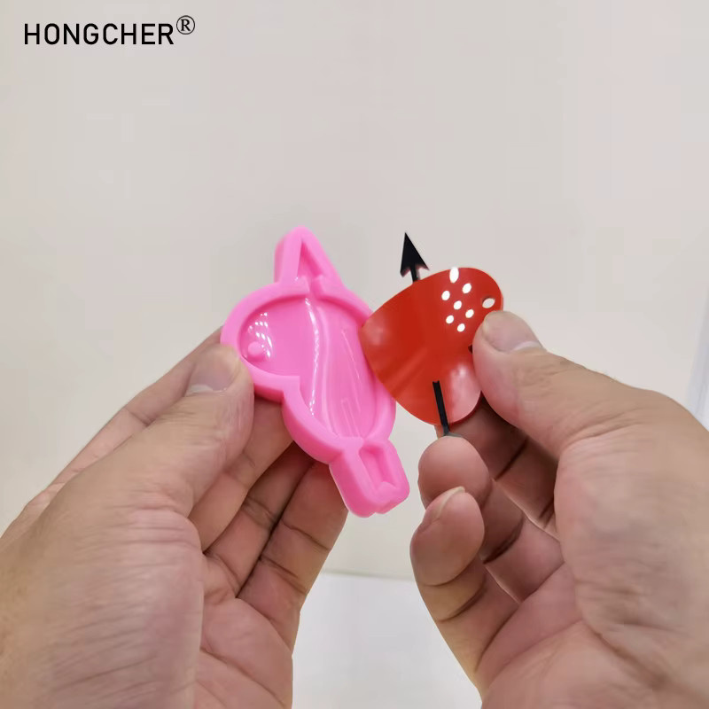 HONGCHER Silikonform Herzform in Pink für Epoxidharz-Ohrringe und Anhänger - Bild 2