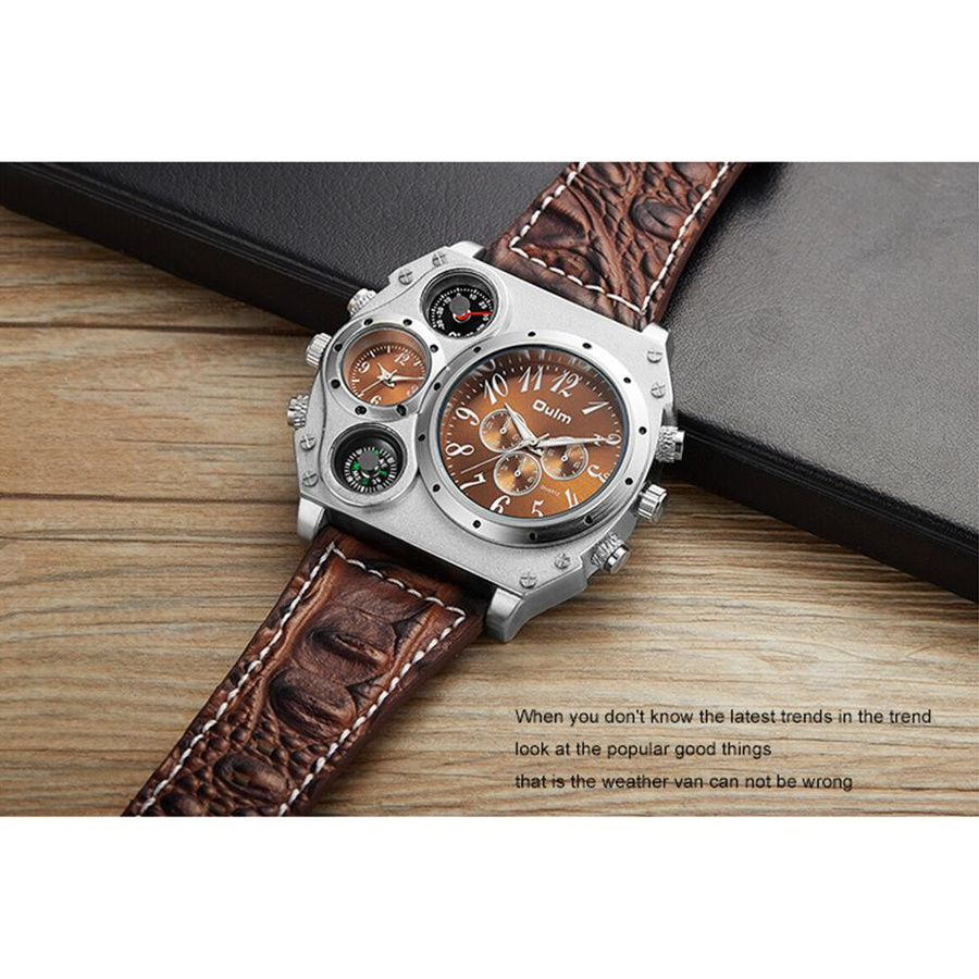 Oulm Armbanduhr, Quarz, Chronograph, Edelstahl, Weiß, Herren - Bild 5
