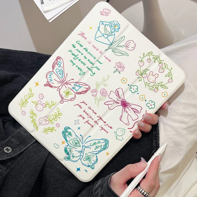 Bunte Schleife Blumen Tischhülle für Apple iPad Pro, Air und Mini in Multicolour - Bild 1