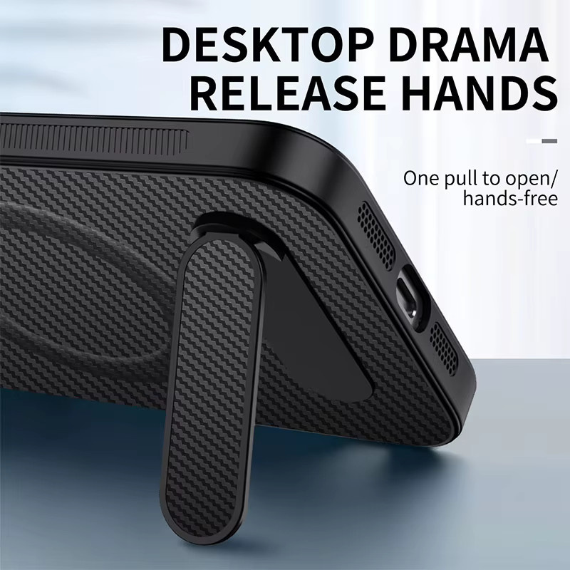 Magnetische Kohlefaser Schutzhülle für Samsung Galaxy S26 Ultra S25 S24 S23 S22 S21 S20 Ultra Plus FE mit MagSafe Kompatibilität in Schwarz - Bild 5