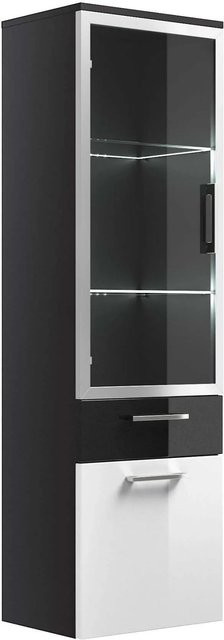 Posseik Bad-Hochschrank Rima in Anthrazit mit Soft-Close-Türen und internen Regalen, Breite: 40 cm, Höhe: 134,5 cm - Bild 1