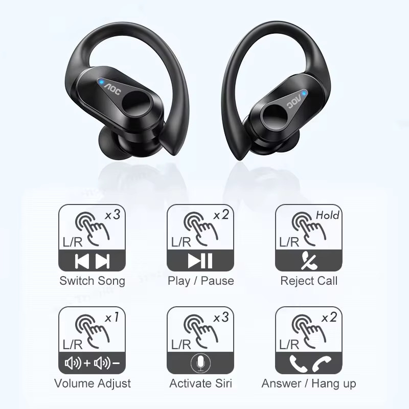 AOC Choice LP75 Sport-Headset kabellose Bluetooth 6.0 Gaming-Kopfhörer mit geringer Latenz und LED-Batterieanzeige wasserdicht - Bild 5