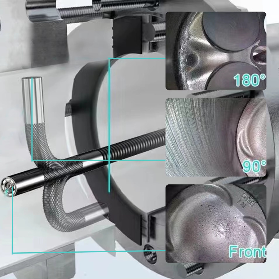 LAFOCH 5-Zoll 360 Grad rotierendes Dual-Linsen-Endoskop mit 3,9 mm IPS-Inspektionskamera in Schwarz für Automobil, Mechanik und Industrie - Bild 4