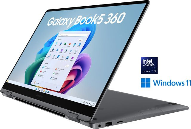 Samsung Galaxy Book5 360 2 in 1 Convertible-Notebook, 15,6 Zoll AMOLED, Intel Core Ultra 7, 16GB RAM, 512GB SSD, Moonstone Gray - Bild 1