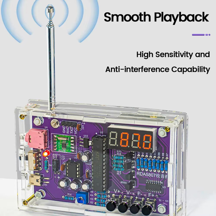 DIY FM Radio Elektronisches Bausatz-Kit mit Digital Display und einstellbarer Frequenz 87-108 MHz zum Löten für dein Projekt - Bild 2