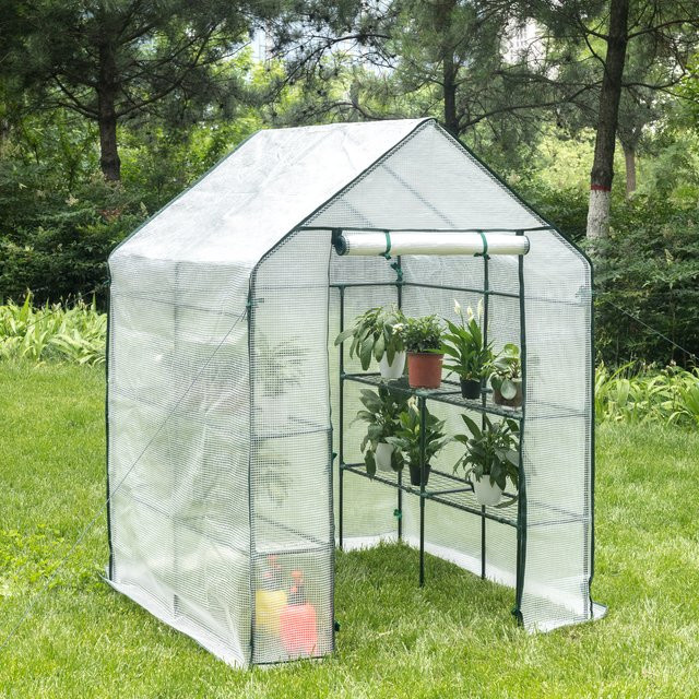 WOLTU Gewächshaus aus Polyethylen, halbtransparent und wetterfest, Farbe: grün, B/T/H: 143 x 143 x 195 cm - Bild 1