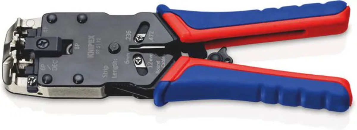 Knipex Crimpzange für Westernstecker 97 51 12 SB mit Ratsche für RJ10, RJ11/12 und RJ45 - Bild 2