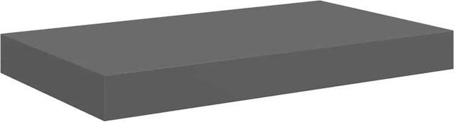 vidaXL Schwebendes Wandregal in Grau Hochglanz aus MDF und Metall, B: 40 cm, T: 23 cm, H: 3,8 cm - Bild 1
