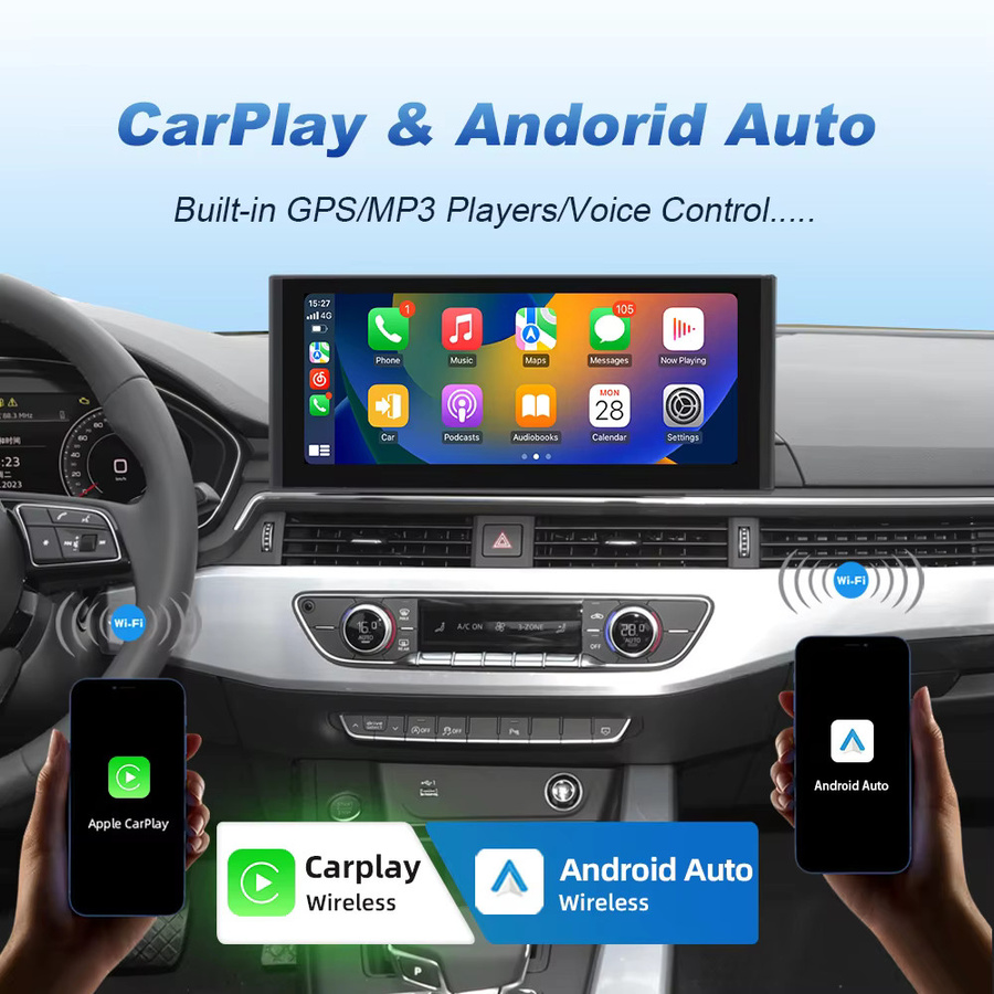 Nunoo Linux Wireless CarPlay und Android Auto Multimedia Autoradio mit GPS und Wi-Fi für Audi A4 A5 B9 2016-2022, 12,3 Zoll, Schwarz - Bild 3