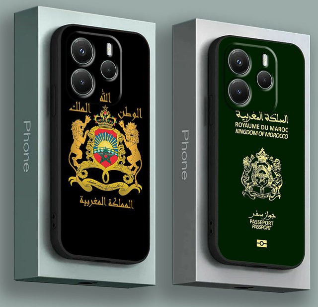 Handyhülle mit Marokko-Flagge und Marokkanischem Reisepass Design für Xiaomi Redmi Note und Redmi Serie, Multicolor - Bild 1
