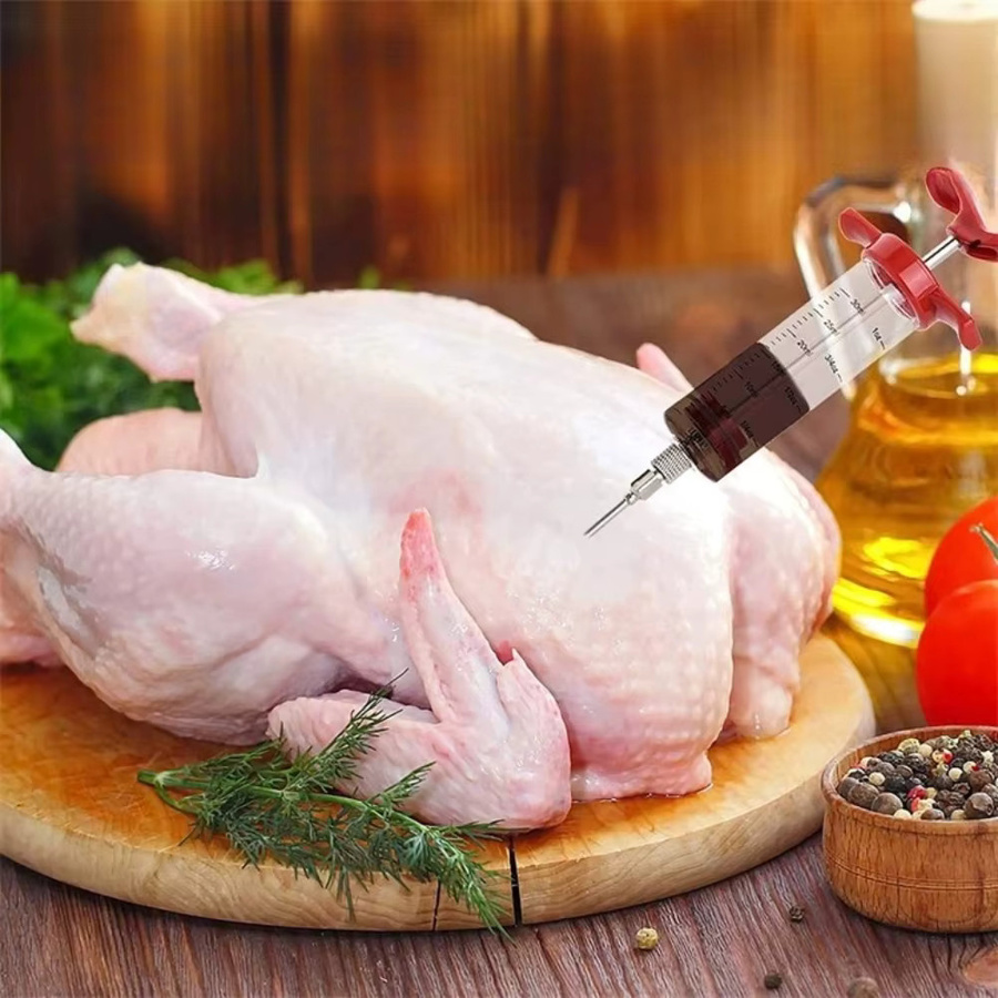 FEB.WIND Fleischinjektorspritze Set aus Kunststoff für Truthahn und Grillgut - Bild 2