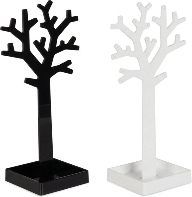 Relaxdays Schmuckständer Baum 2er-Set aus Acryl in Schwarz und Weiß, B/T/H: 14,5 x 28,5 x 9,5 cm - Bild 1