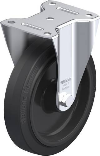 Blickle Bockrolle 43174 B-POEV 200R in Schwarz mit verzinktem Stahlgehäuse und Kunststoffrad, Tragfähigkeit max. 400 kg, Rad-Durchmesser: 20 cm - Bild 1