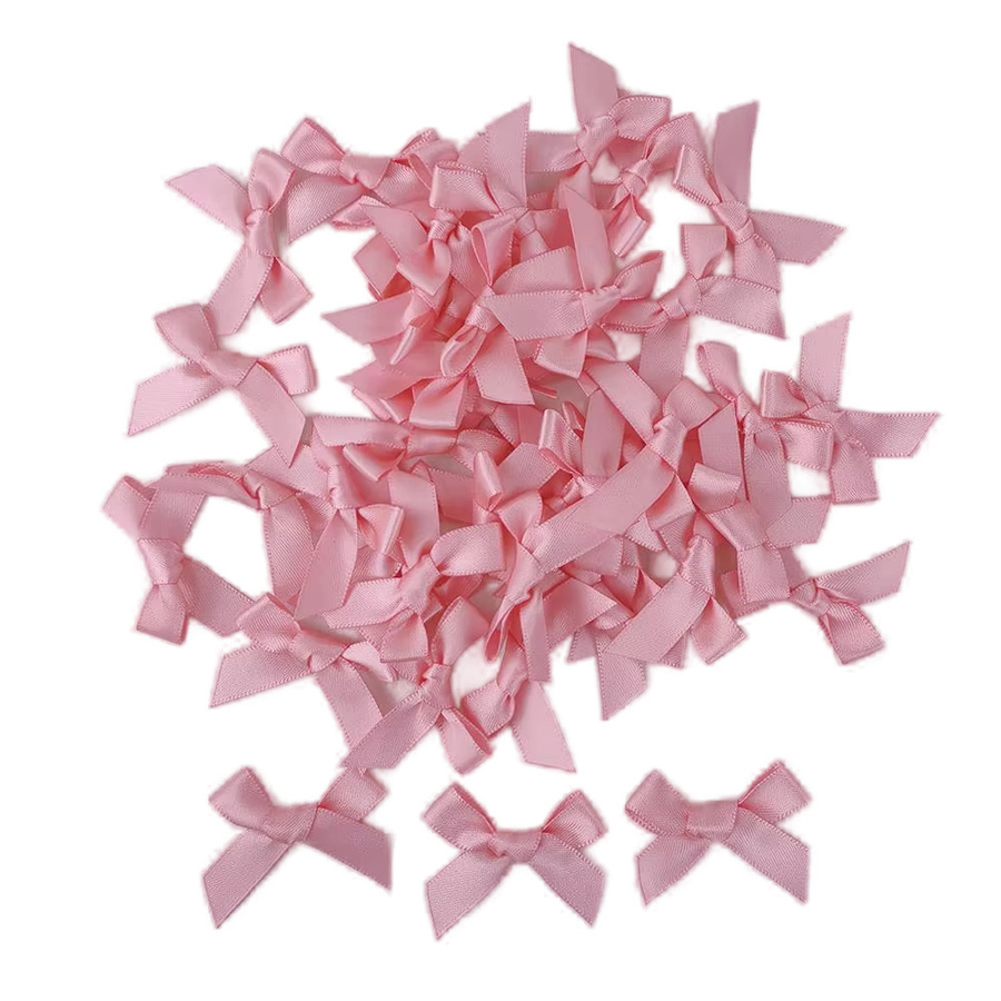 Rosa Mini-Schleifen aus Satin für Bastelarbeiten und Dekorationen - Bild 3