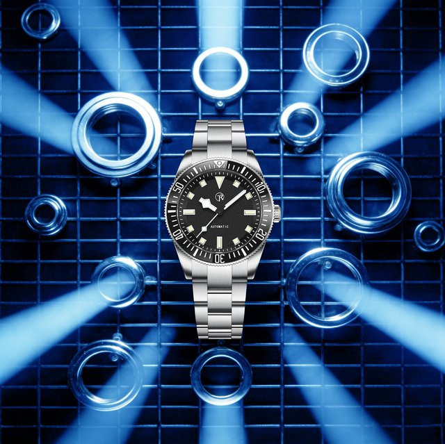 ROLLSTIMI Armbanduhr Automatik, Edelstahl, Schwarz, Herren - Bild 1